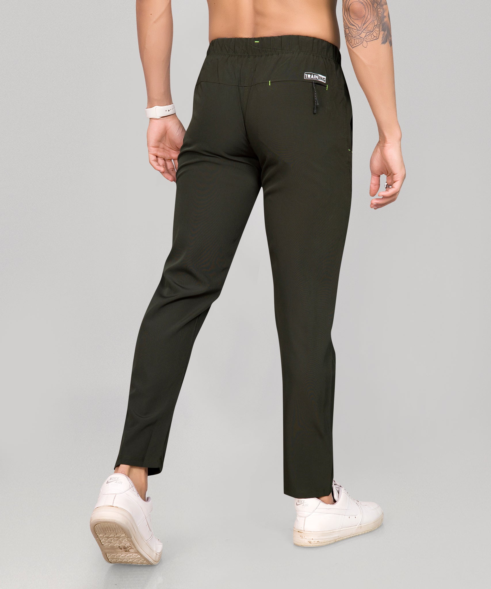 Cargo Track Pants With 5 Smart Pockets- Green