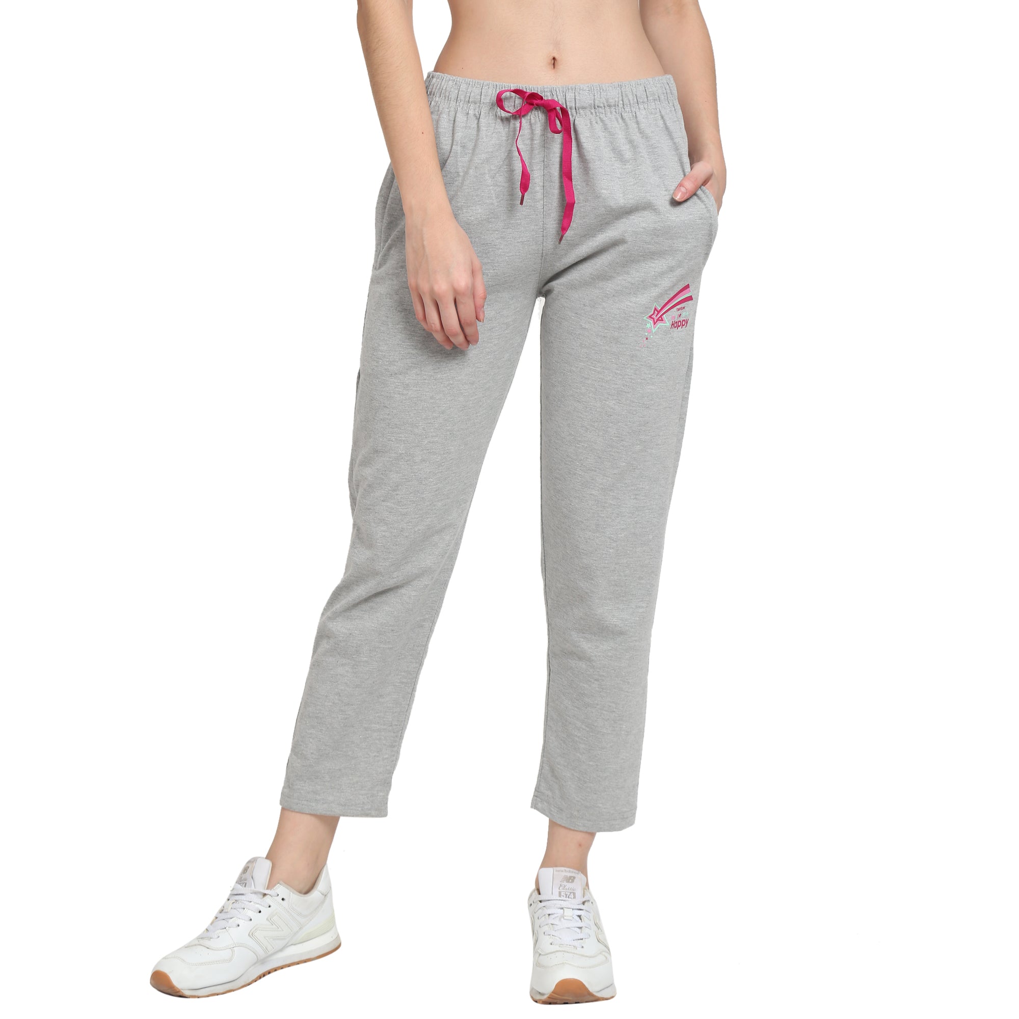 Women Lounge Plain Pants with chain pockets | Grey Colour