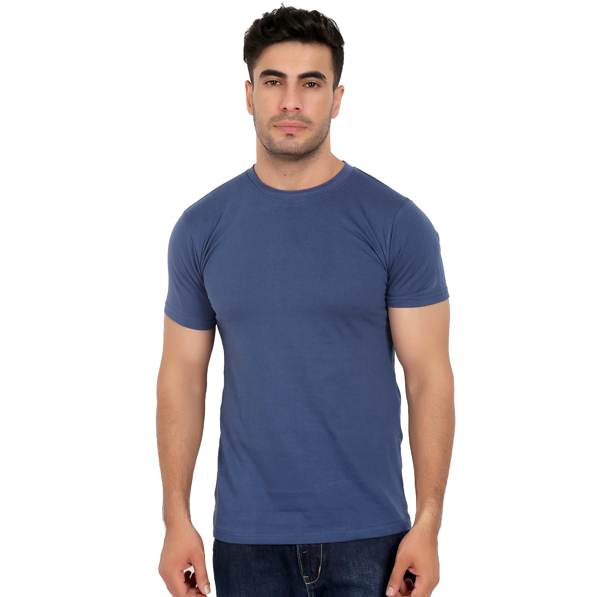 Combo Offer - Men Crew Neck Cotton T-Shirts - Half Sleeves - 3 Colors - Red, Blue & White