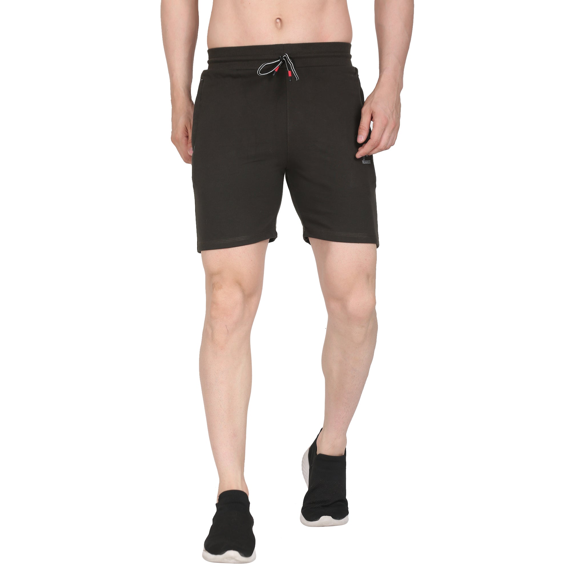 Men solid slim fit casual shorts | Brown Colour
