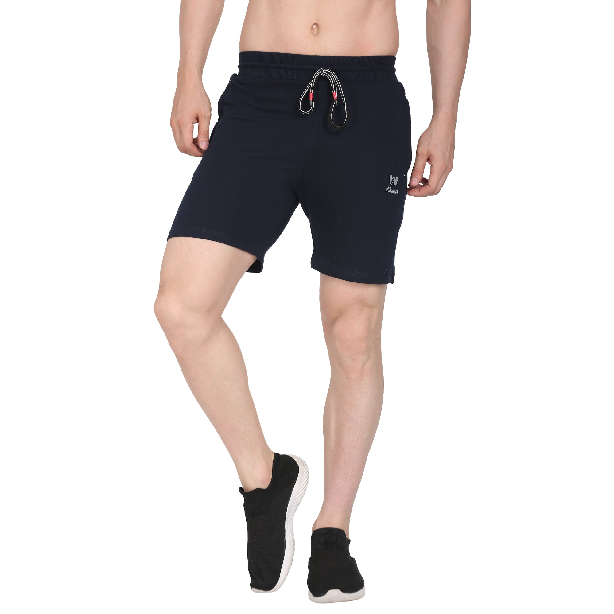 Men solid slim fit casual shorts | Navy Blue Colour