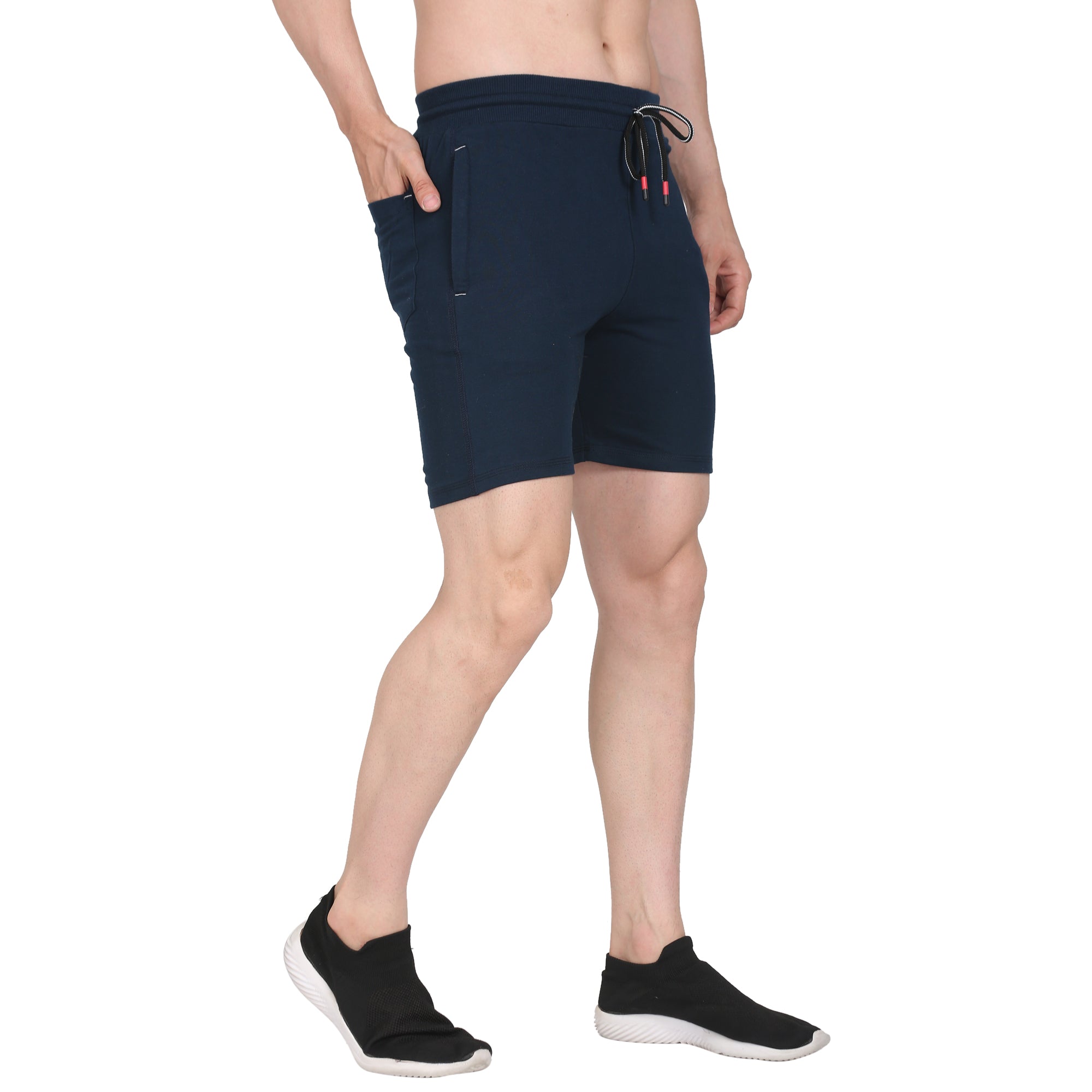 Men solid slim fit casual shorts | Teal Colour