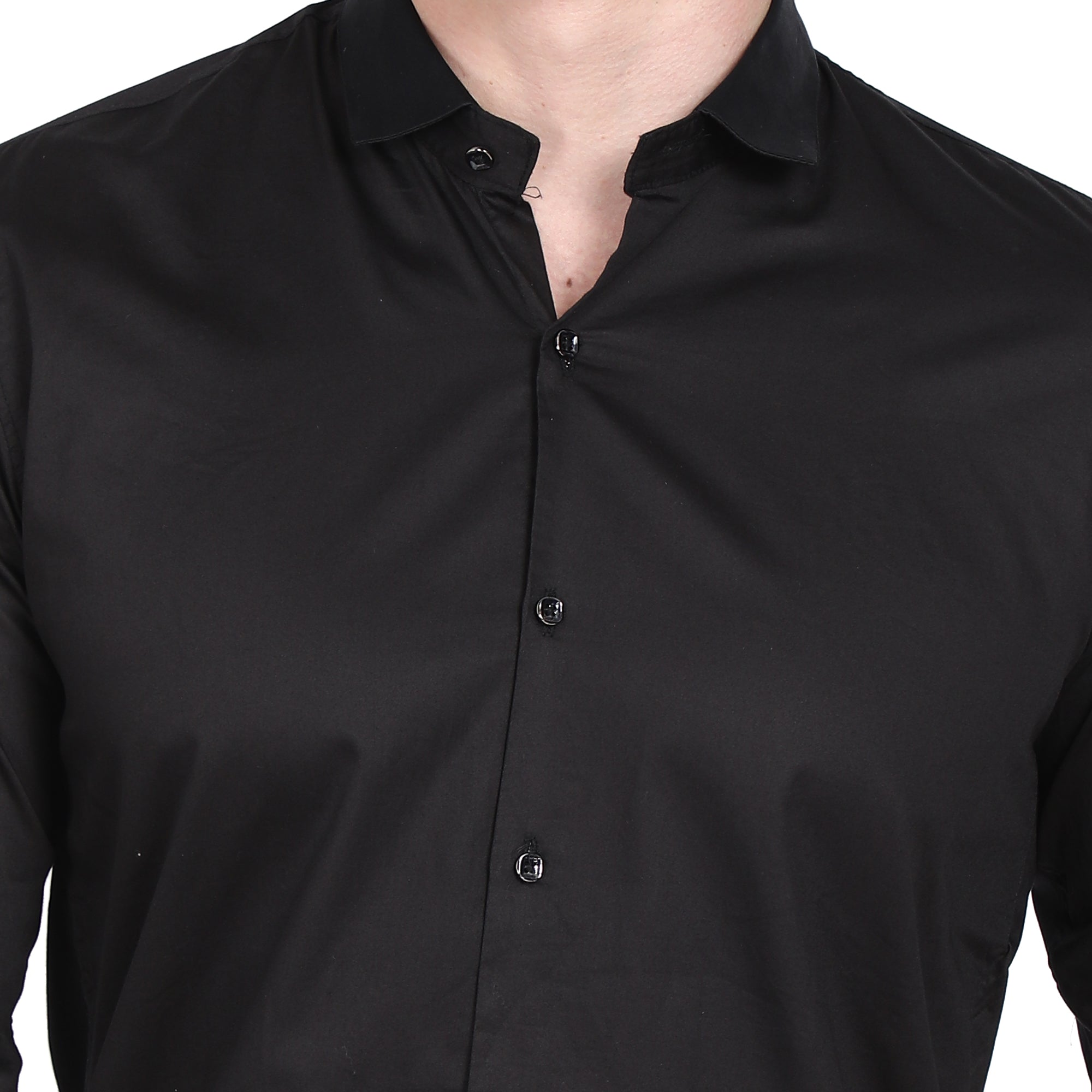 Men Casual Cotton Shirts - Black Colour