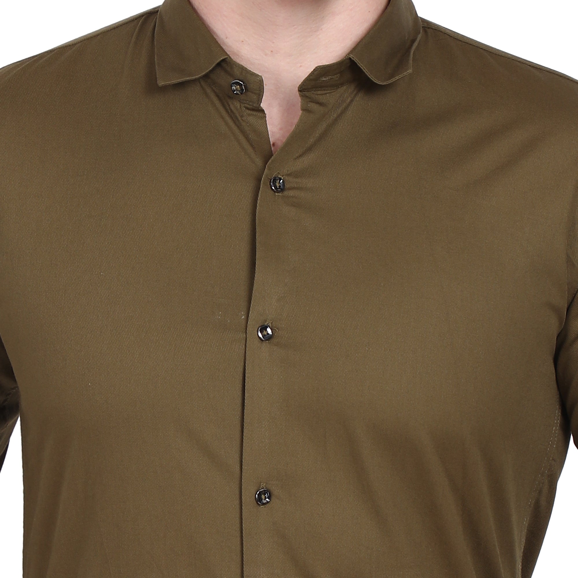 Men Casual Cotton Shirts - Brown Colour